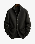 men's knit cardigan sweater with button front in gray