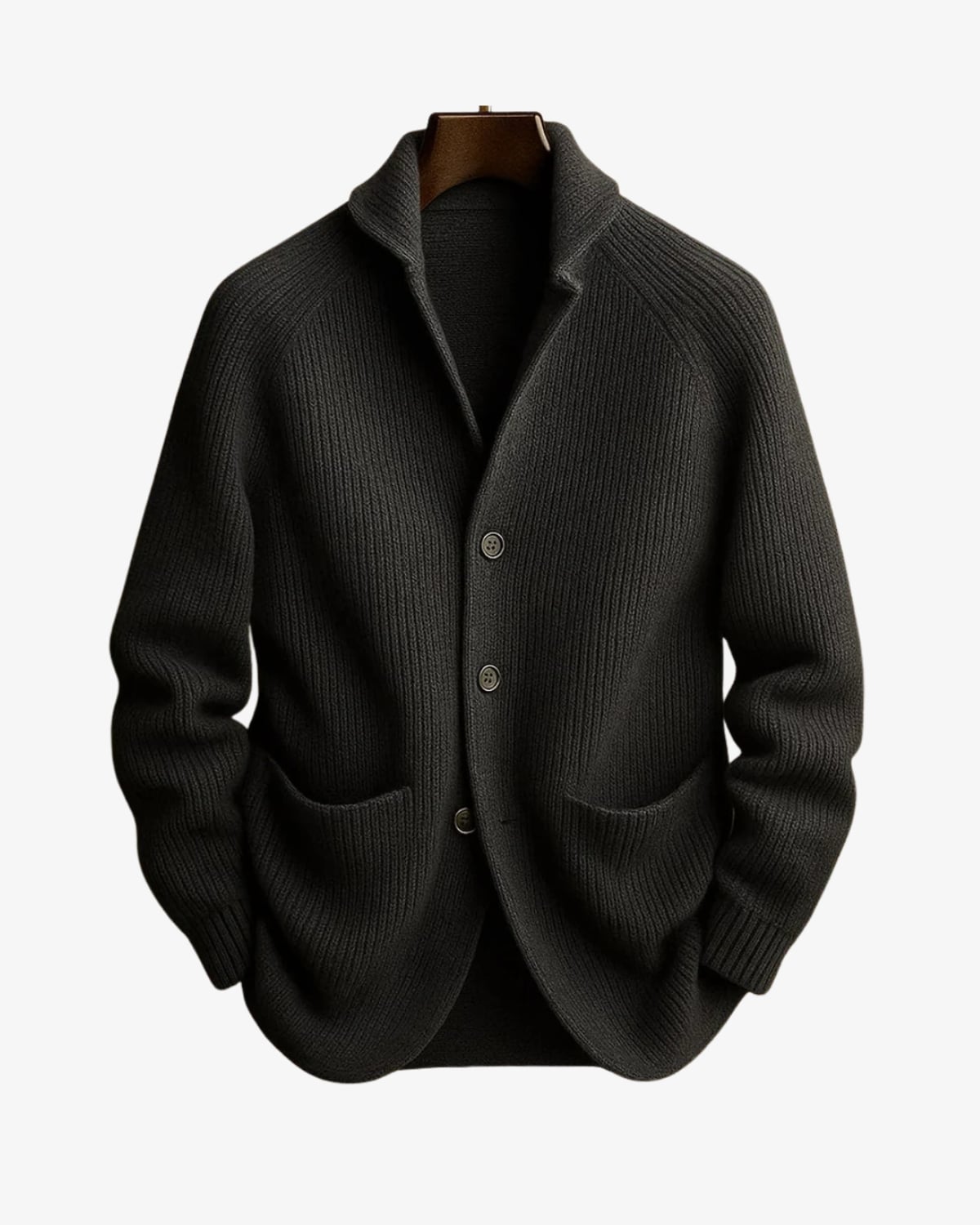 men's knit cardigan sweater with button front in gray