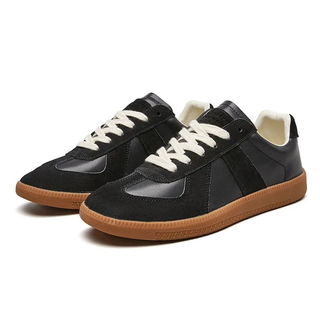 men's lace-up classic sneakers in black
