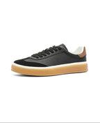 men's lace-up court sneakers in black