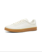 men's lace-up court sneakers in white