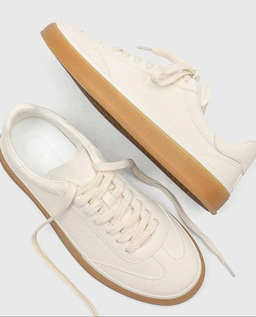men's lace-up court sneakers in white