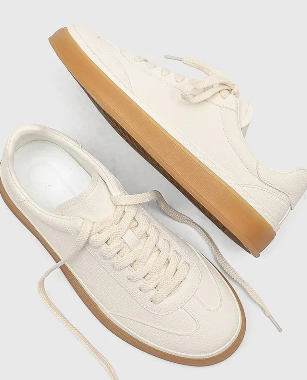 men's lace-up court sneakers in white