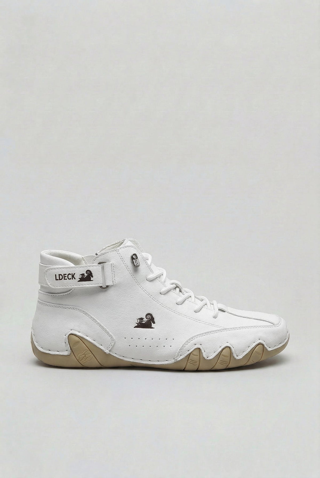 men's lace-up high top sneaker boots in white