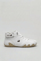 men's lace-up high top sneaker boots in white