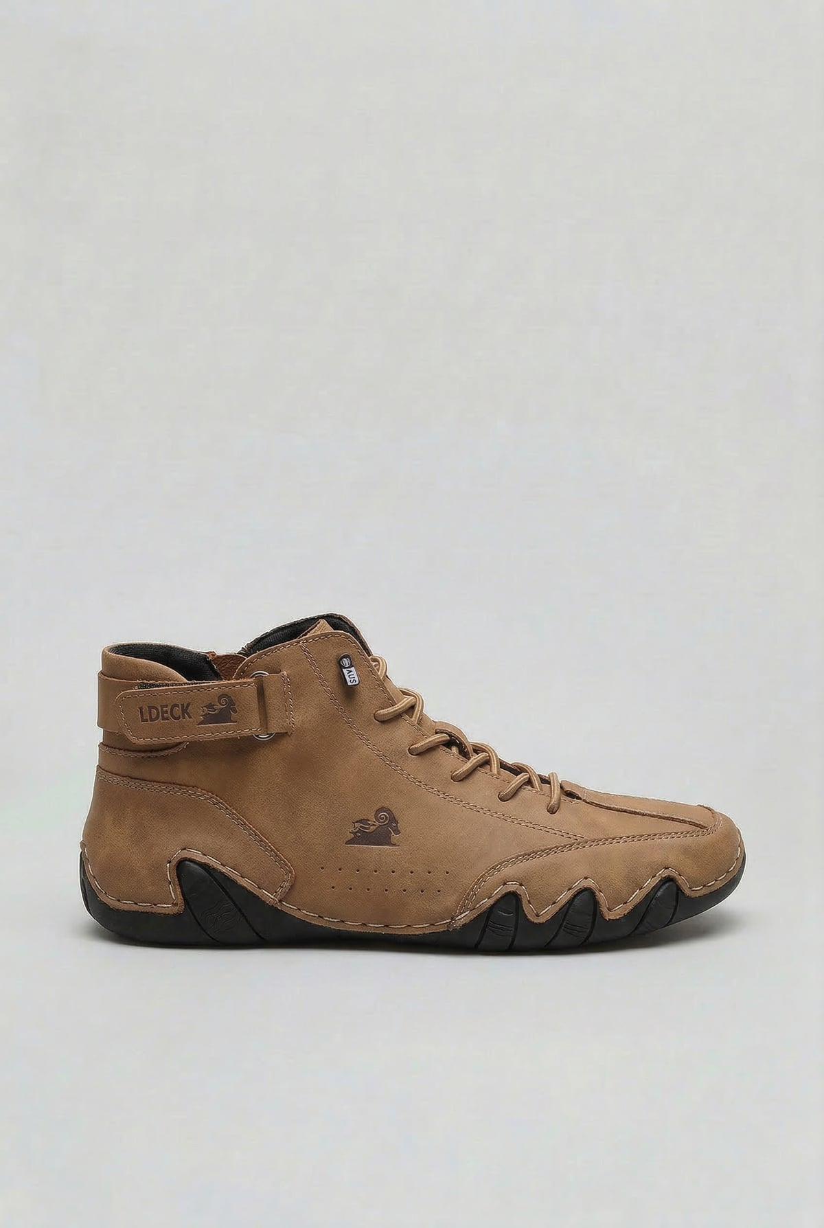 men's lace-up high top sneaker boots in brown