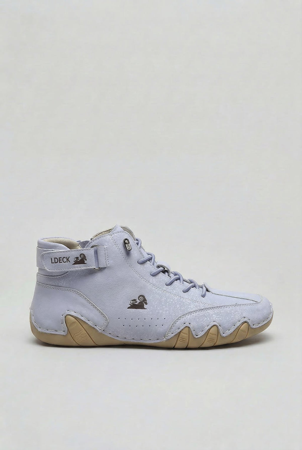 men's lace-up high top sneaker boots in light blue
