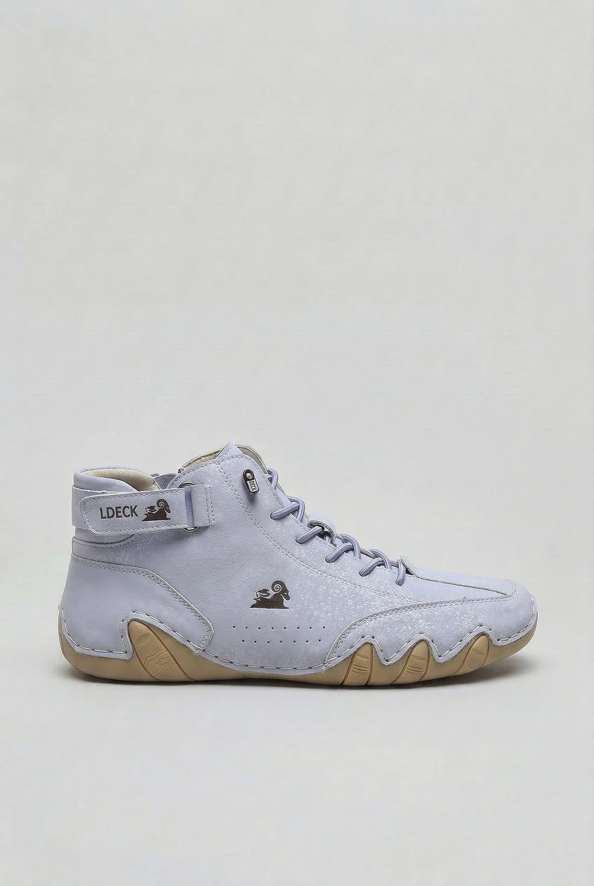 men's lace-up high top sneaker boots in light blue