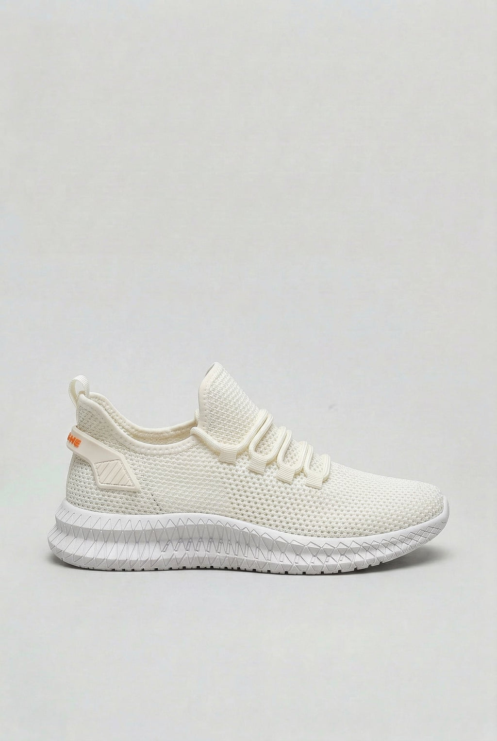men's lace-up knit trainers in white