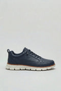 men's lace-up smart casual trainers in navy