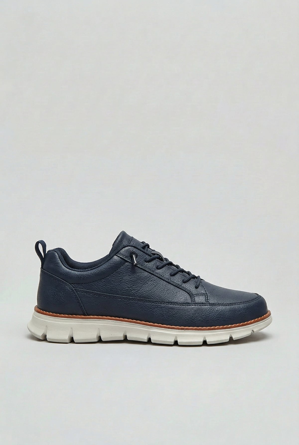 men's lace-up smart casual trainers in navy
