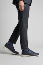 men's lace-up smart casual trainers in navy