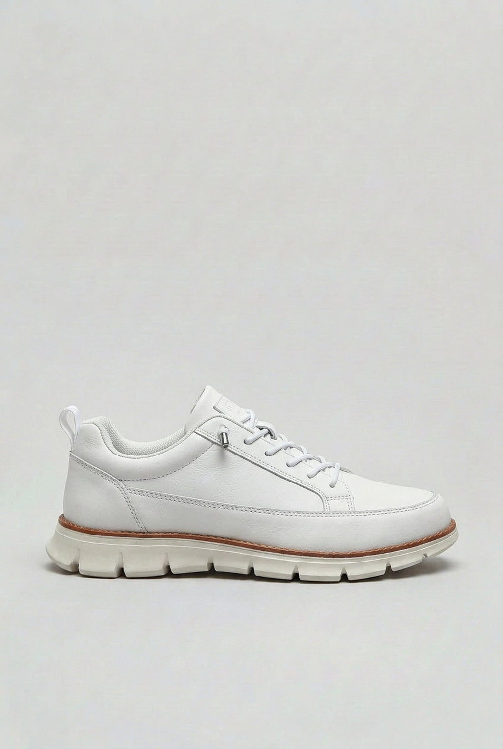 men's lace-up smart casual trainers in white