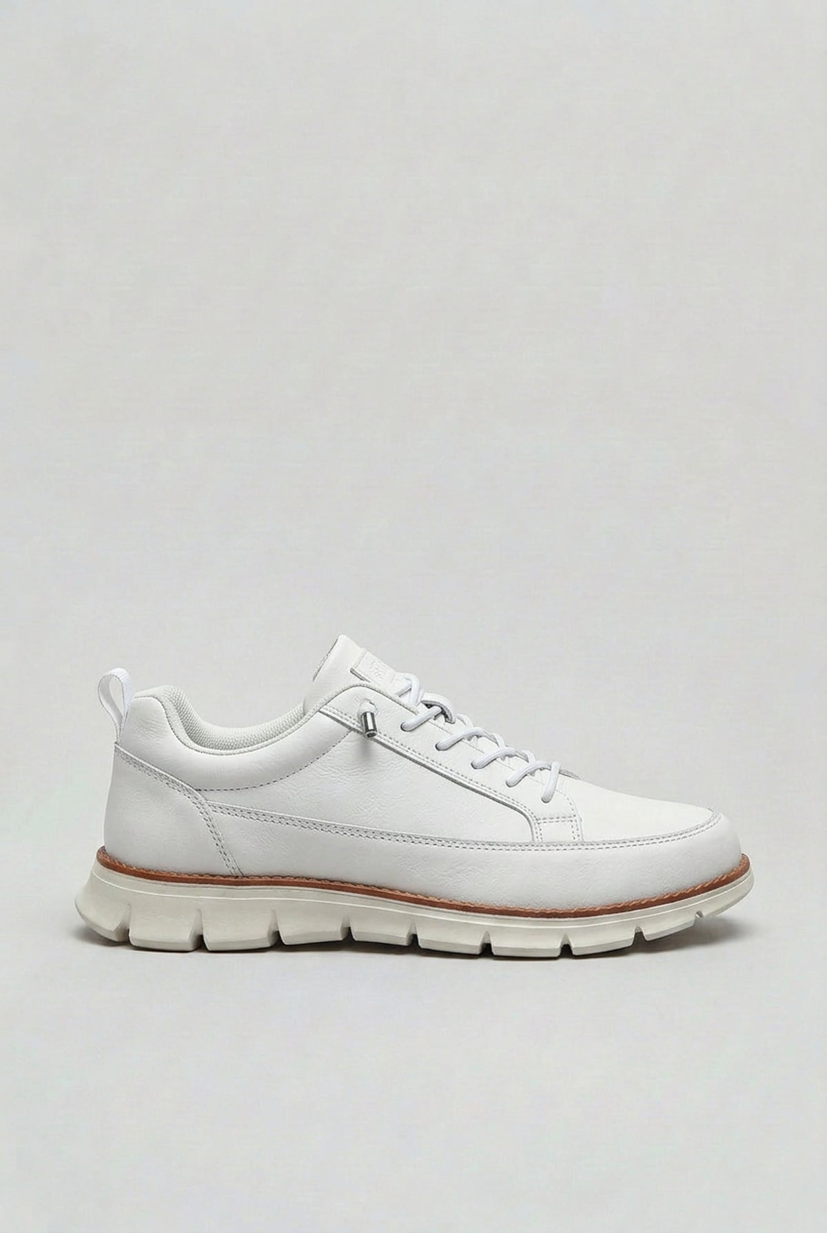men's lace-up smart casual trainers in white
