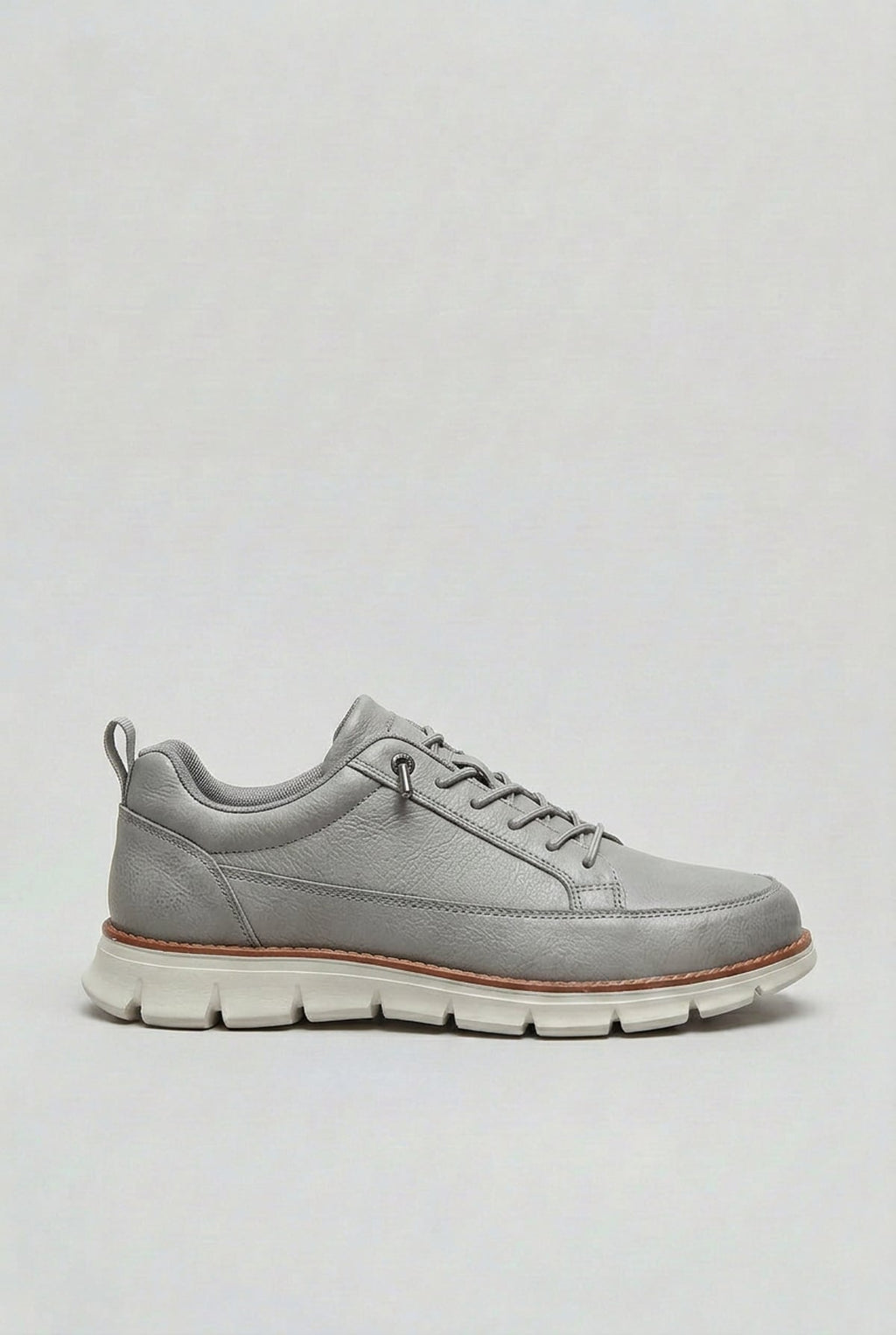 men's lace-up smart casual trainers in gray