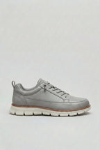 men's lace-up smart casual trainers in gray