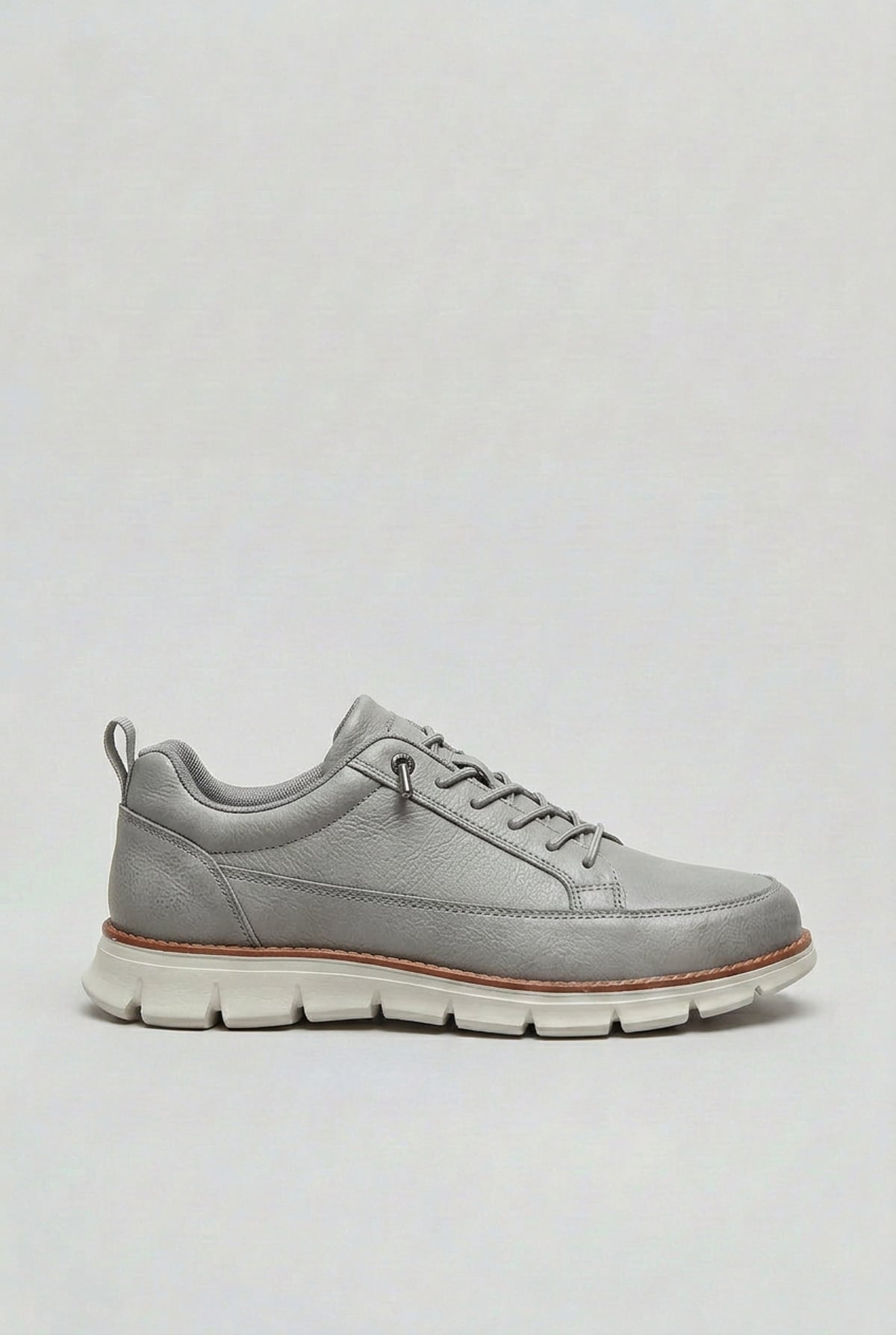 men's lace-up smart casual trainers in gray