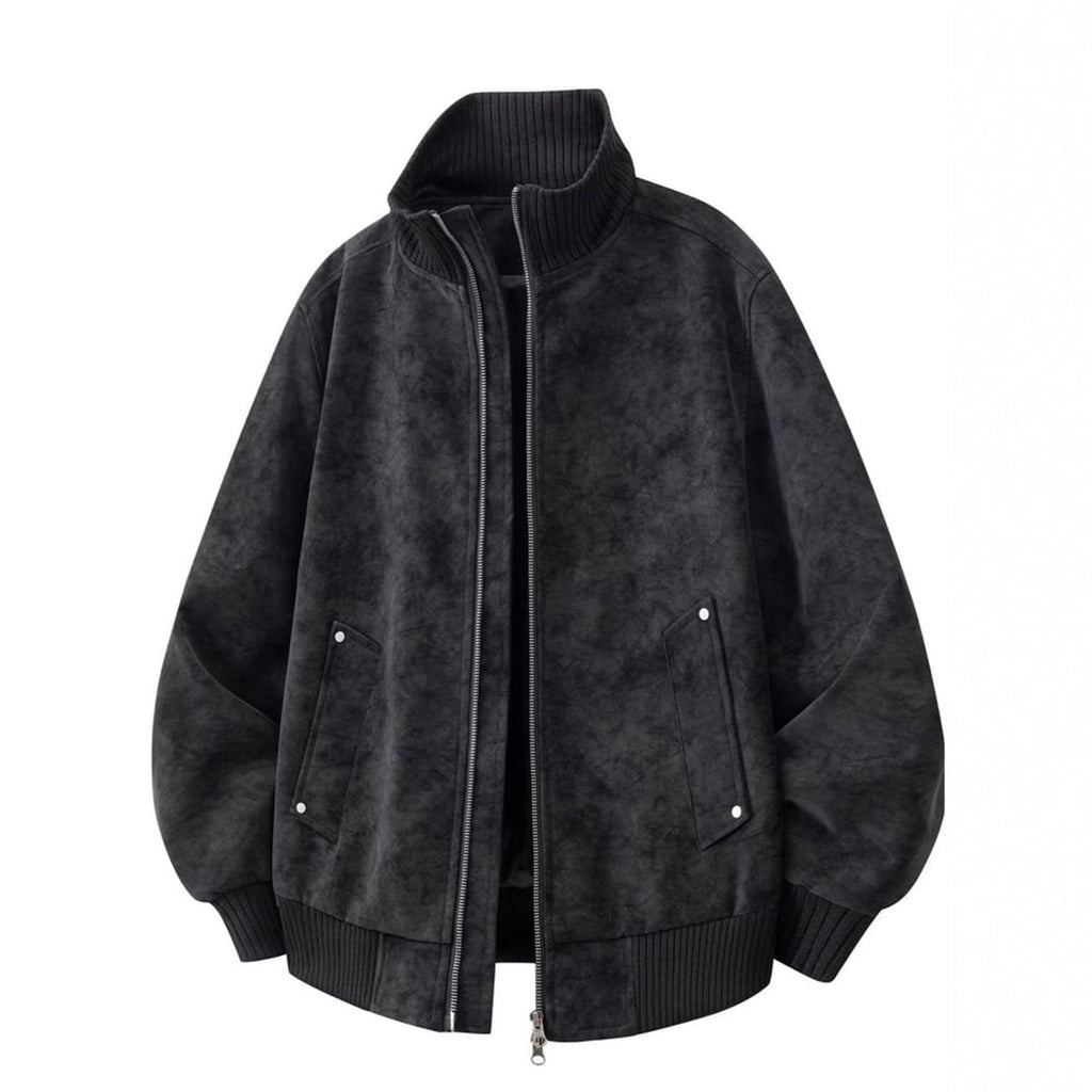 men's long sleeve bomber jacket black