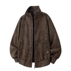 men's long sleeve bomber jacket brown