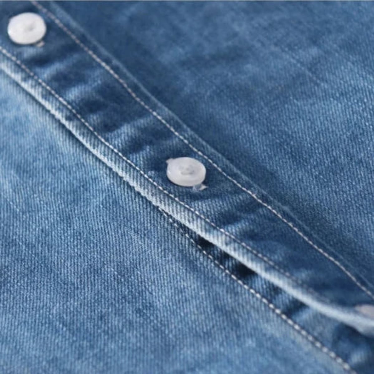 men's long sleeve button-up denim shirt in deep blue