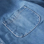 men's long sleeve button-up denim shirt in light blue