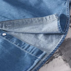 men's long sleeve button-up denim shirt
