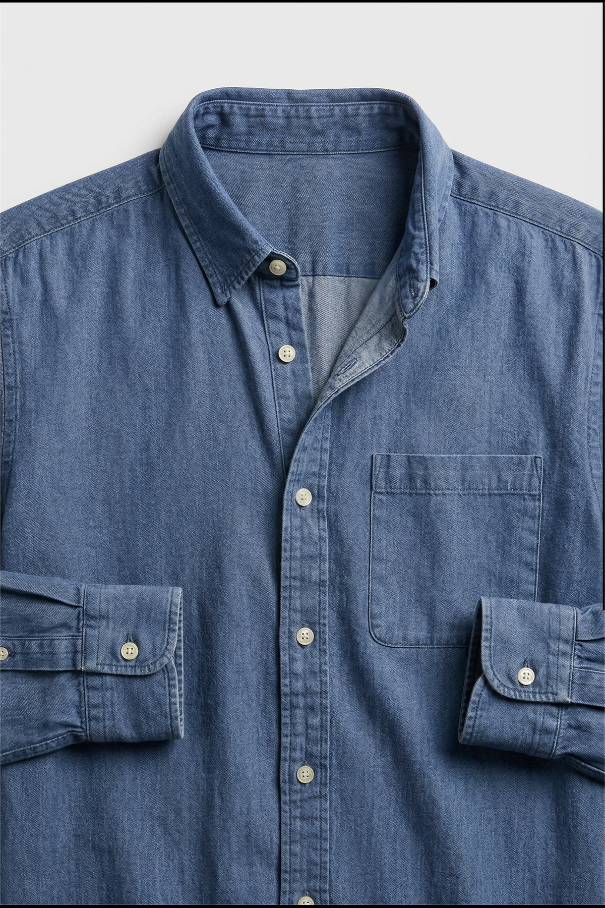 men's long sleeve button-up shirt in blue