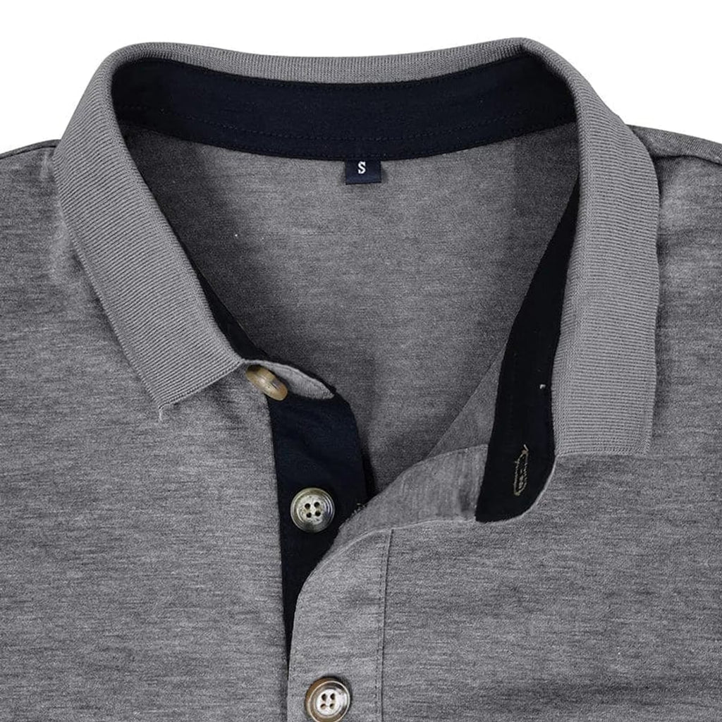 men's long sleeve pocket polo shirt