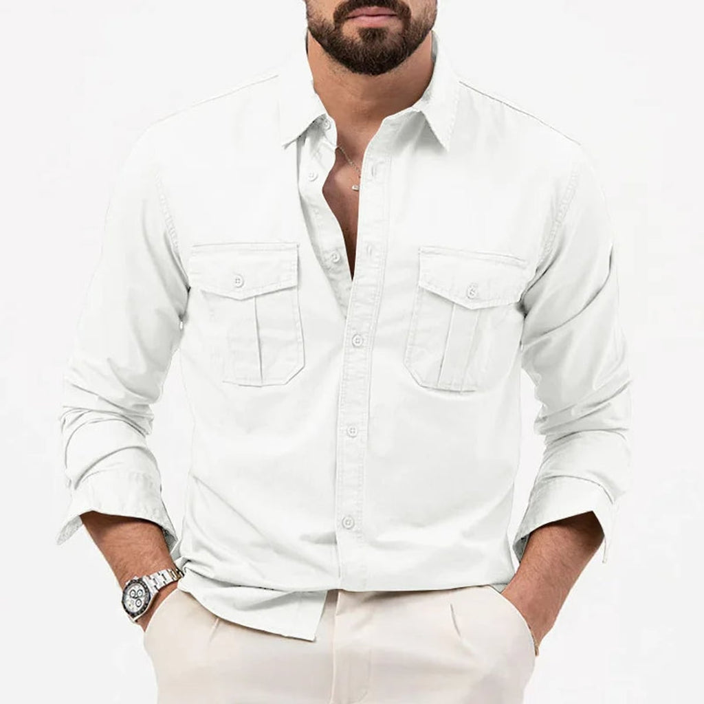 men's long sleeve utility polo shirt