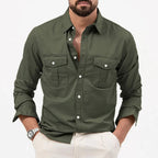 men's long sleeve utility polo shirt