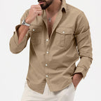 men's long sleeve utility polo shirt