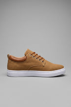 men's low top lace-up trainers in brown