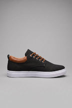 men's low top lace-up trainers in black