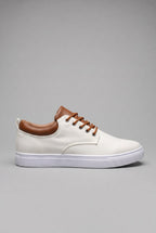 men's low top lace-up trainers in white