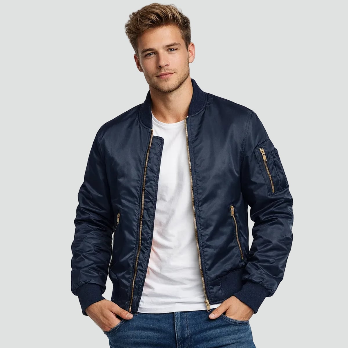 men's ma-1 bomber jacket in navy