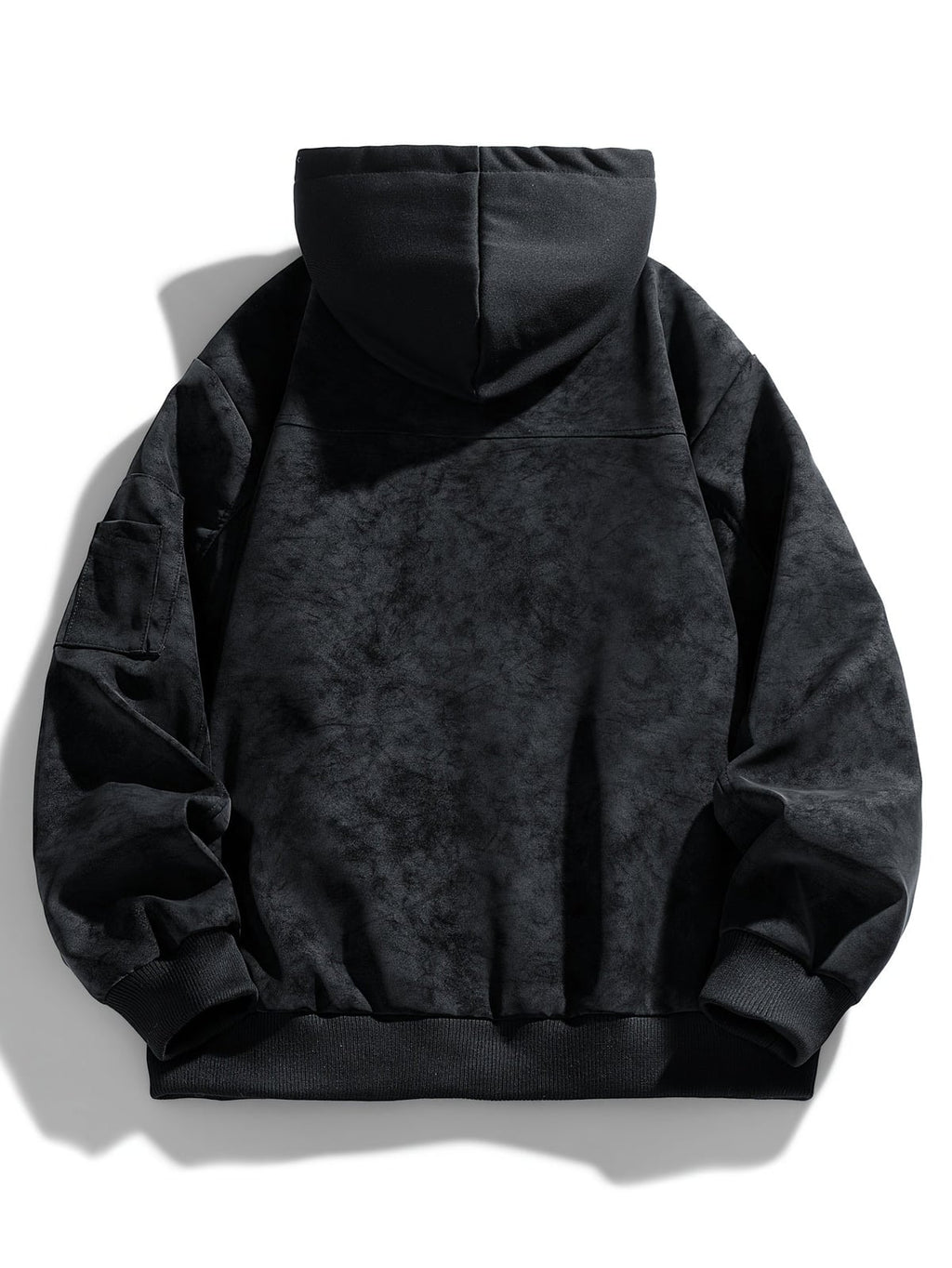 men's oversized hooded utility jacket in black