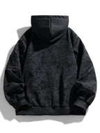 men's oversized hooded utility jacket in black