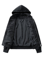 men's oversized hooded utility jacket in black