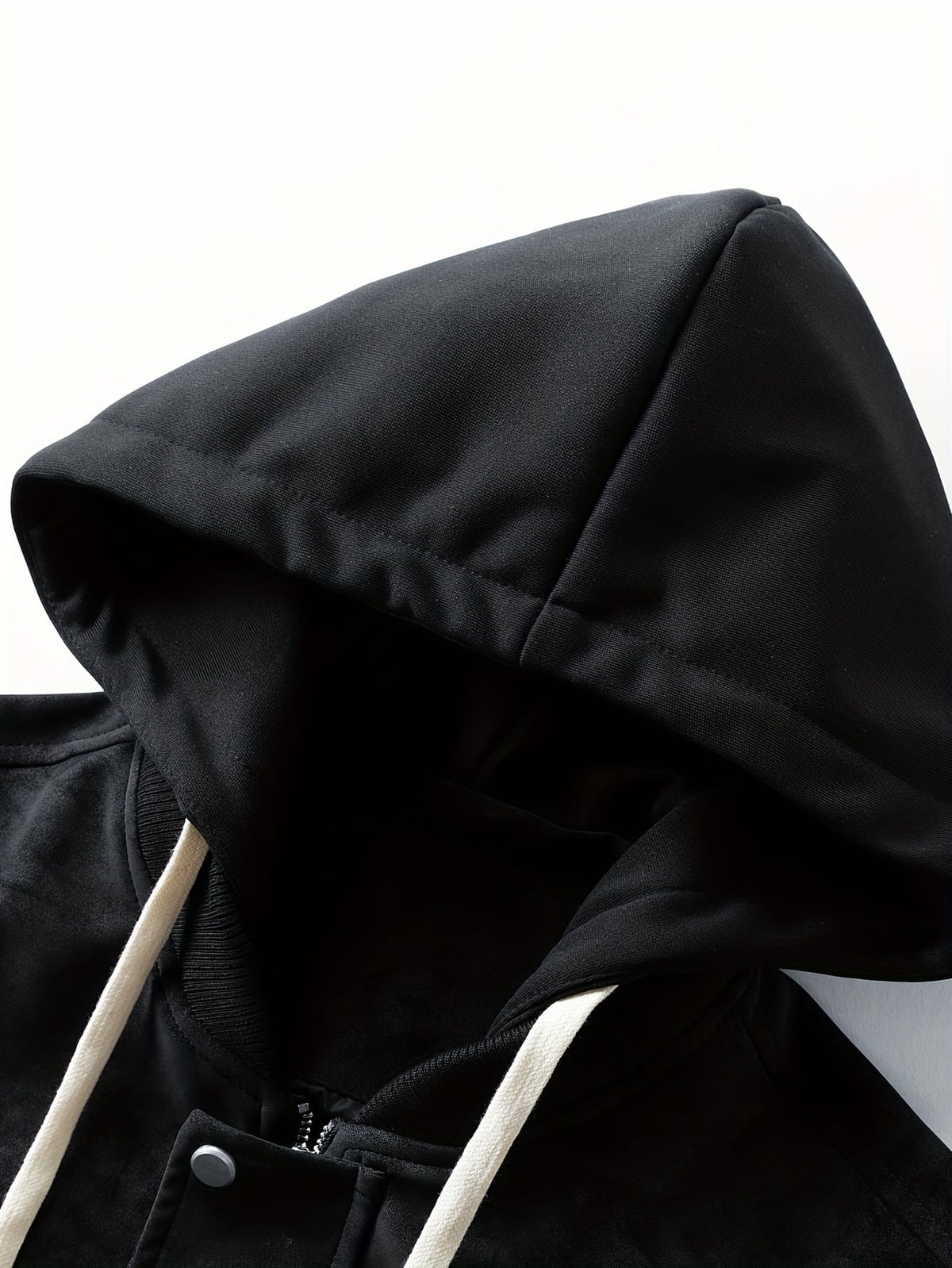 men's oversized hooded utility jacket in black