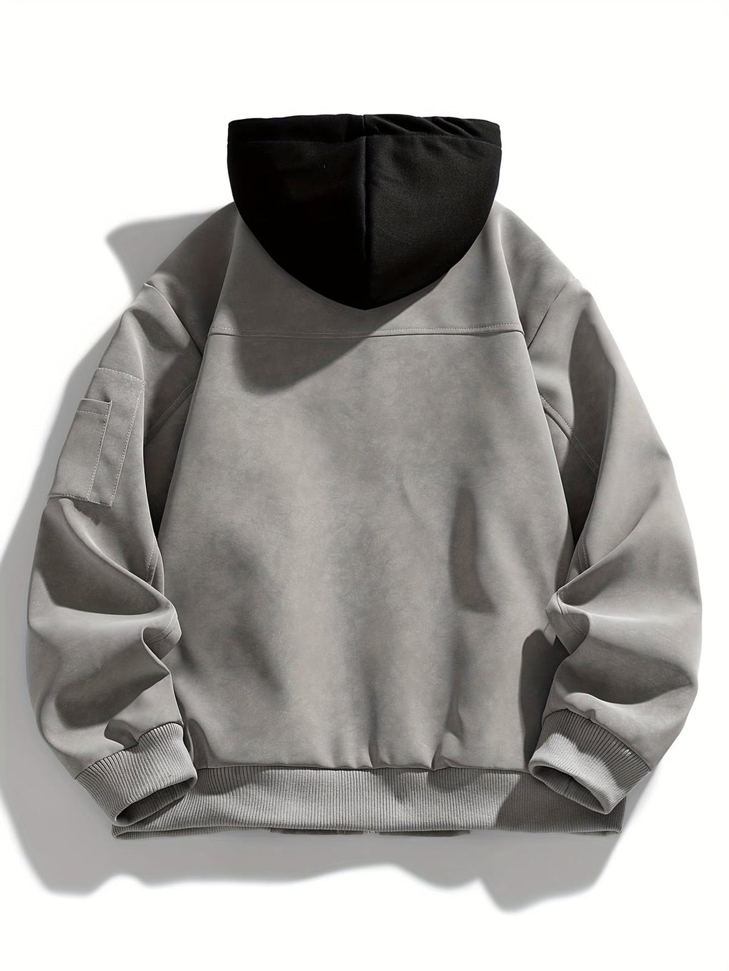 men's oversized hooded utility jacket in gray
