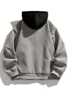 men's oversized hooded utility jacket in gray