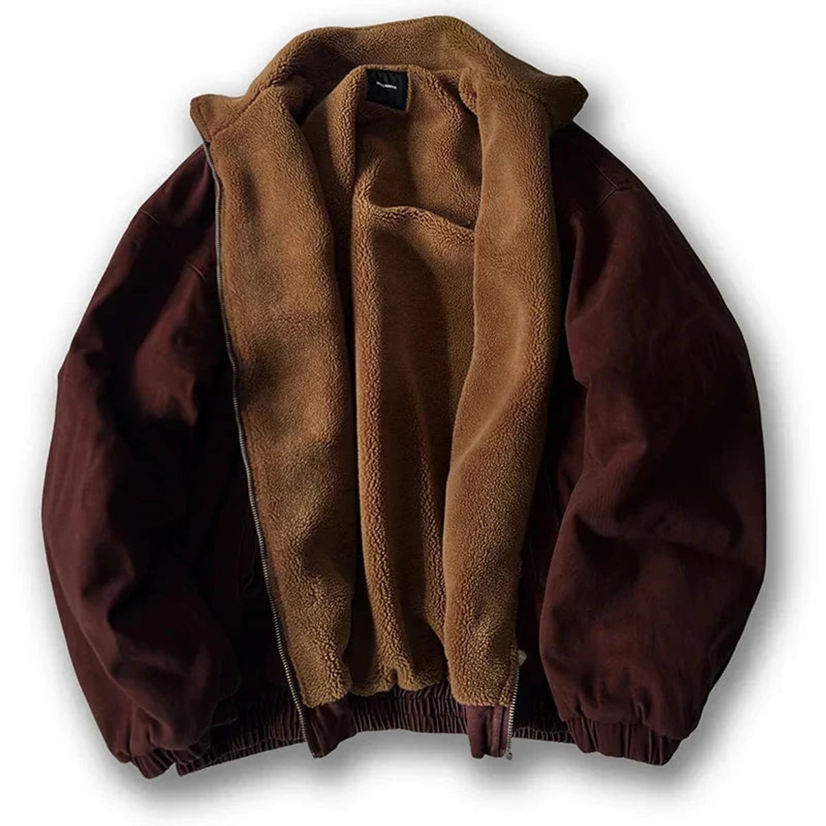 men's oversized sherpa-lined puffer jacket in red