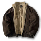 men's oversized sherpa-lined puffer jacket in brown