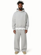 men's oversized wide leg tracksuit set in light gray