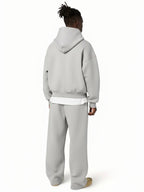 men's oversized wide leg tracksuit set in light gray