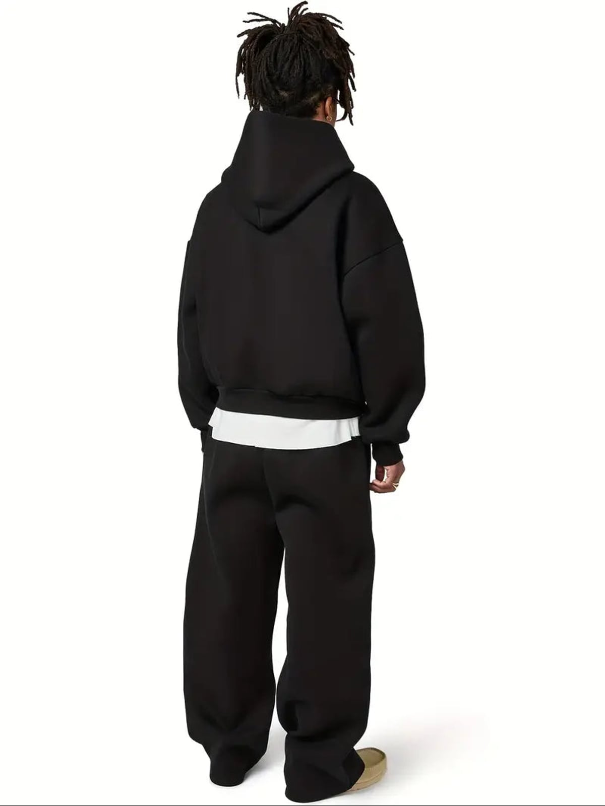 men's oversized wide leg tracksuit set in black