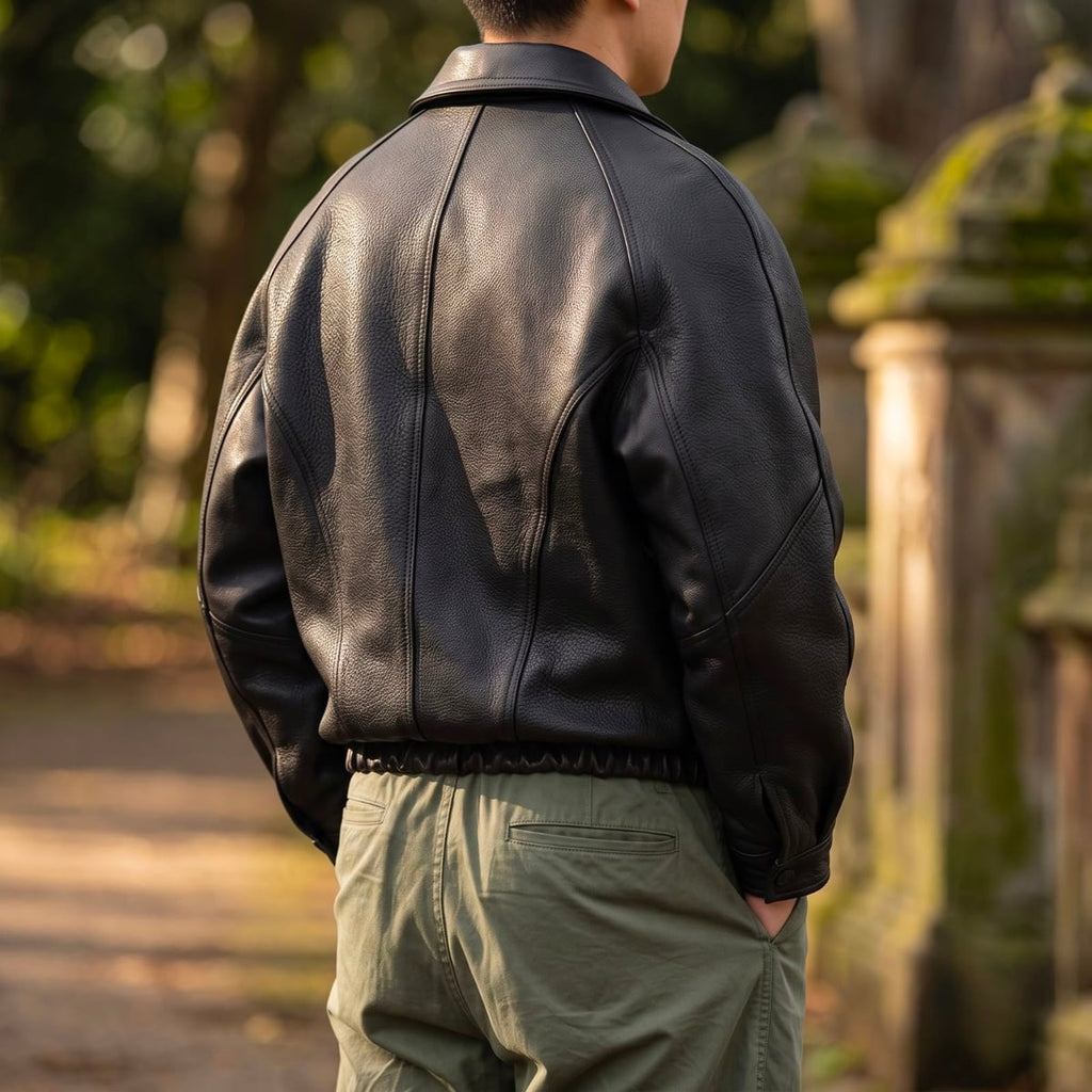 men's oversized zip-up bomber jacket