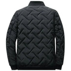 men's puffer bomber jacket with stand collar in black