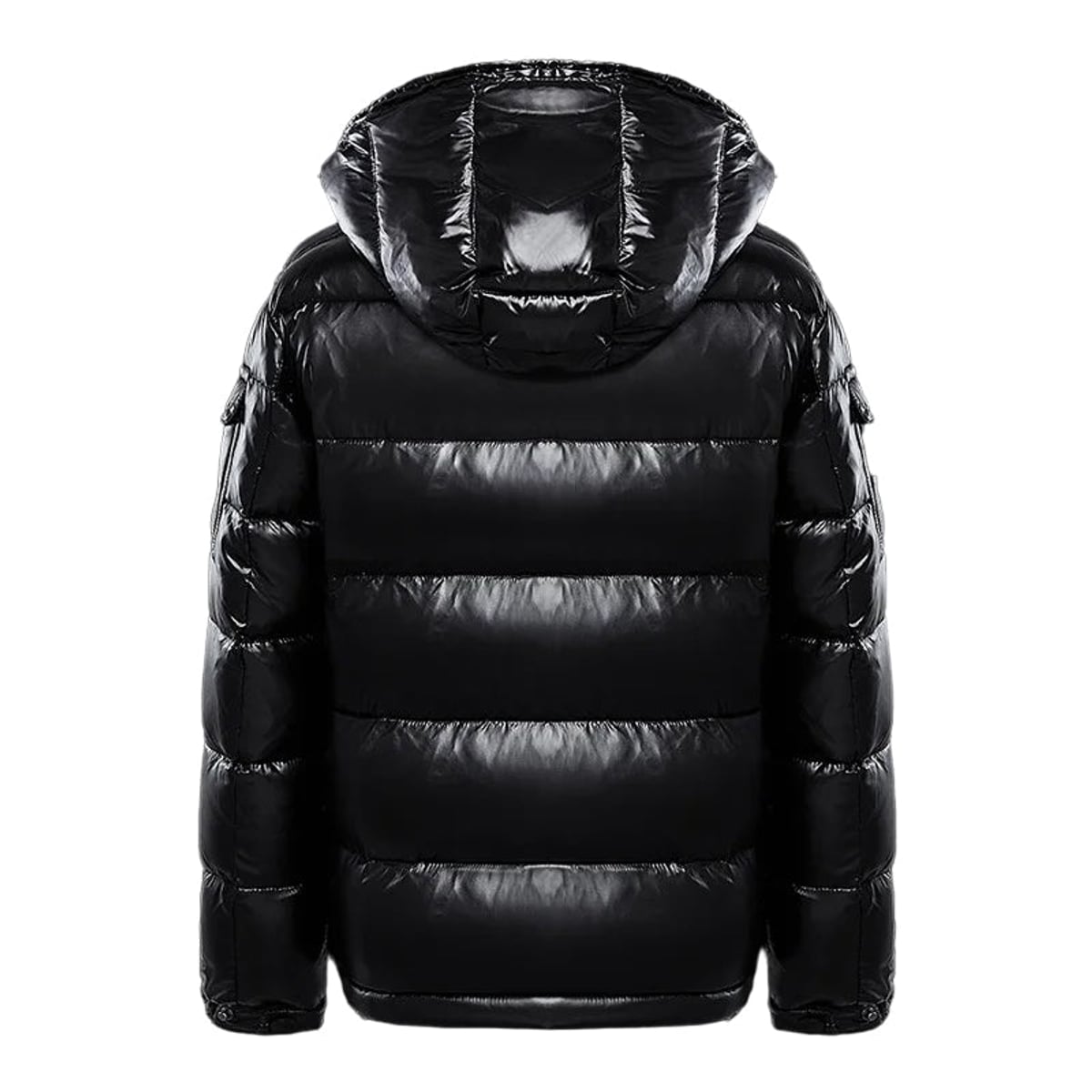 men's puffer jacket with hood slim in black