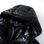 men's puffer jacket with hood slim in black